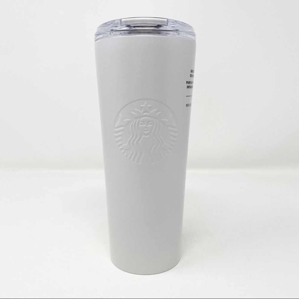STARBUCKS Pearl White Shimmer‎ Stainless Steel Cold Brew Tumbler